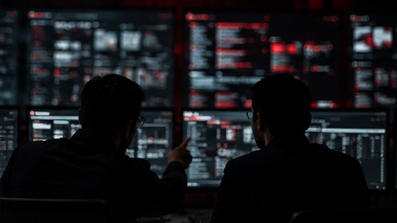 Engineers working at a monitoring wall in an operations centre